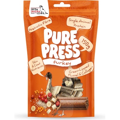 Syta Micha Студено пресовани лакомства с пуешко за кучета Pure Press Turkey 150 г