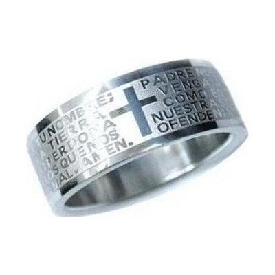 Blingstar Prsten CROSS PRAYER Ježíš z Nerez oceli R696 kříž