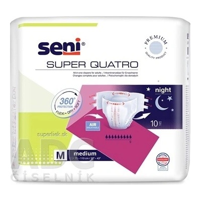 Seni SUPER QUATRO Medium plienkové nohavičky, night (pás 75-110 cm) 1x10 ks
