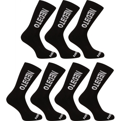 Nedeto 7PACK ponožky vysoké 7NDTP001 čierne