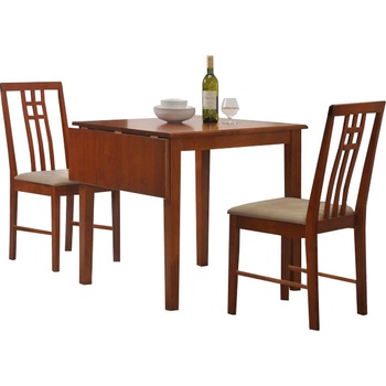 Jedálenský set tmavý dub/látka krémová SILAS