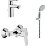 GROHE Комплект за душ и смесител за мивка Grohe BauEdge с портиер, гланциран хром (11292601)