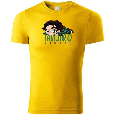 Demon Slayer Tričko Chibi Tanjiro Kamado žlutá