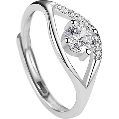 Majya Stříbrný nastavitelný prsten se zirkony SARA 10361