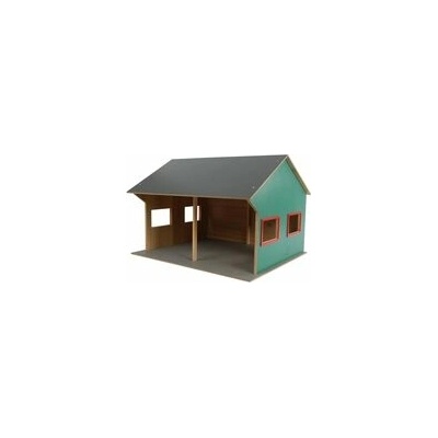 Kids Globe Garáž drevená farma pre 2 traktory 44x53x37cm 1:16