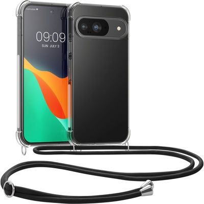 kwmobile Crossbody kryt na mobil Crossbody Case pro Google Pixel 9 / Pixel 9 Pro transparentní / černá