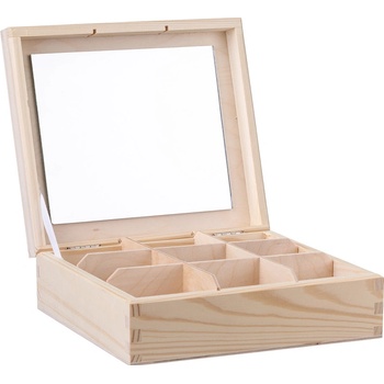 DřevoBox dřevěná šperkovnice V 9 přihrádek
