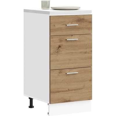 vidaXL Долен шкаф "Lyon", дъб Artisan, 40x46x81, 5 см, инженерно дърво (854219)