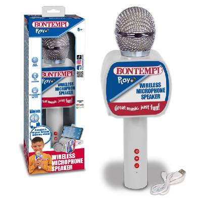 Bontempi Microphone Karaoké Sans Fil Enfant – Effets Lumineux Dynamiques – Haut-Parleur Intégré – Dès 3 Ans
