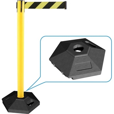 Zahradzovací stĺpik so samonavíjacím pásom, žltá/čierna