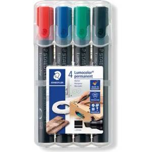 STAEDTLER Комплект маркери за алкохол, 2-5 мм, изрязани, STAEDTLER "Lumocolor 350", 4 различни цвята 350 WP4 (350 WP4)