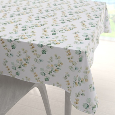 Biante Dekoračný štvorcový obrus Rongo RGP-510 Eukalyptové listy na bielom 40x40 cm