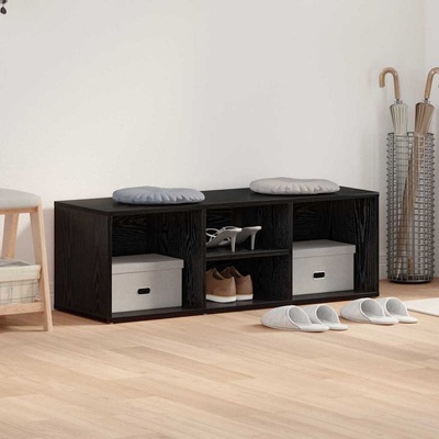 vidaXL Пейка за обувки 102 x 35 x 35 cm Инженерна дървесина Черния дъб (875071)