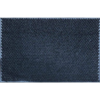 Image 1 of 60 х 40 черна гумена изтривалка с шипове и шарка на цветя