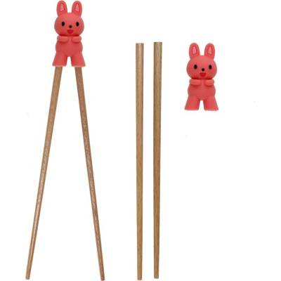 Rex London dětský příbor Bunny přírodní/růžová