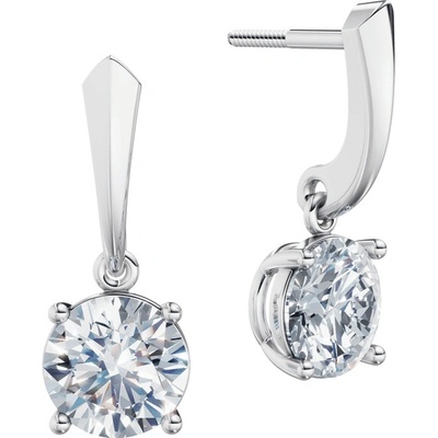 DF dámske náušnice 6421, biele zlato s laboratórnymi diamantmi s hmotnosťou 3,00 ct VS1/F
