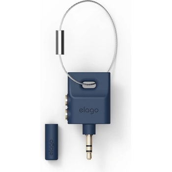 elago Преходник Elago Keyring Splitter, син, аудио разклонител (сплитер) за мобилни устройства с 3.5 мм стерео-жак (EEA-SPL-JIN)