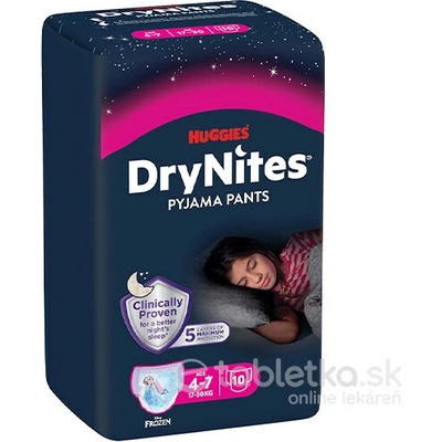 Huggies DryNites M pre dievčatá 17-30 kg 10ks