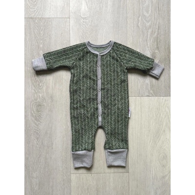 Rostoucí celoroční merino overal MoniLu khaki