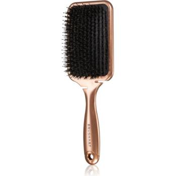 BrushArt Hair Boar bristle paddle hairbrush Четка за коса с косми от глиган Bronze