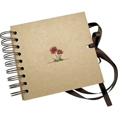 Baloušek - mini scrapbook Květiny, 13 × 13 cm, kraftový