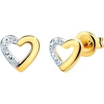 Image 1 of SAVICKI Обеци със сърце savicki: злато. диаманти