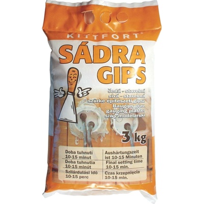 Kittfort Sádra Gips šedá - stavební 3 kg