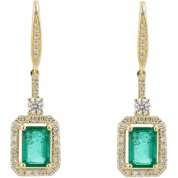 Eppi Náušnice so smaragdmi a diamantmi Jaida E31475