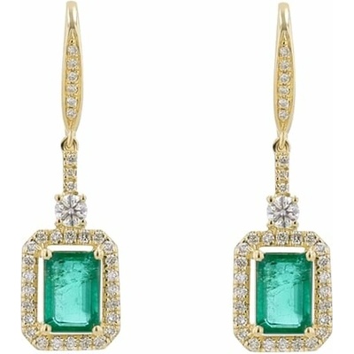 Eppi Náušnice so smaragdmi a diamantmi Jaida E31475