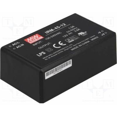 MEAN WELL IRM-45-12 Měnič: AC/DC; 45,6W; Uvst: 85÷264VAC; 12VDC; Ivýst: 3800mA; OUT: 1