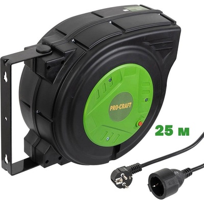 PROCRAFT Удължител на макара 25 м, PROCRAFT EK25N, 3200W, 250V, 3x1.5 mm2 (EK25N)