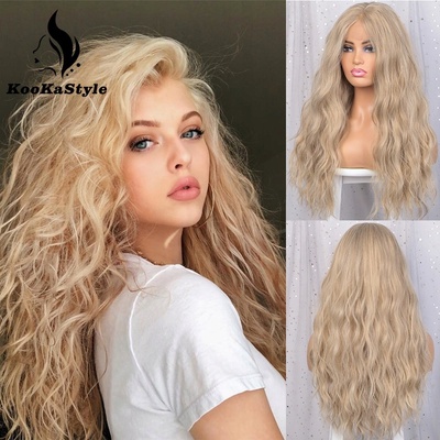 Hustě vlnitá blond paruka Alice se síťkou lace front – Zboží Dáma