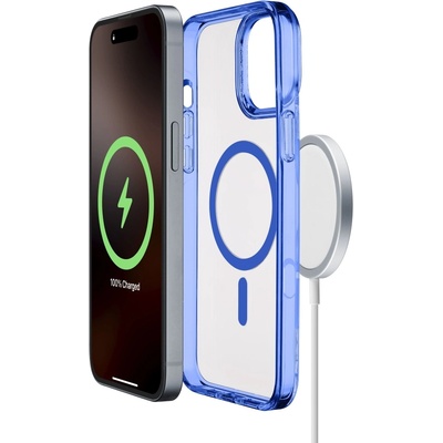 Cellularline Калъф Cellularline - Iconic Mag, iPhone 16 Pro, MagSafe, син (ICONICMAGIPH16PROB)