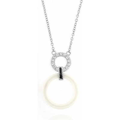 InfinitySilver Strieborný náhrdelník s keramickým krúžkom NC00142