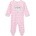 Guess Розов ромпър за новородено момиче с детайли и сребристо лого Guess