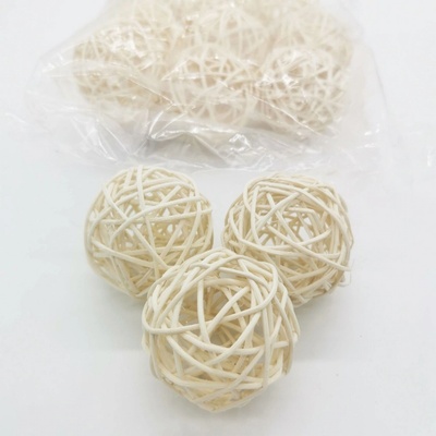 Ratanová koule 6 cm / 12 ks - bílá - SU0529