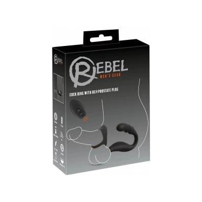 Rebellion Rebel RC Prostate Plug & Dual Support Ring Set, Silicone, Black