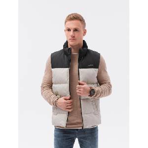 Ombre Clothing Черно-бежова мъжка ватирана жилетка Ombre Clothing Ombre Clothing | Bezhov | МЪЖЕ | S/M