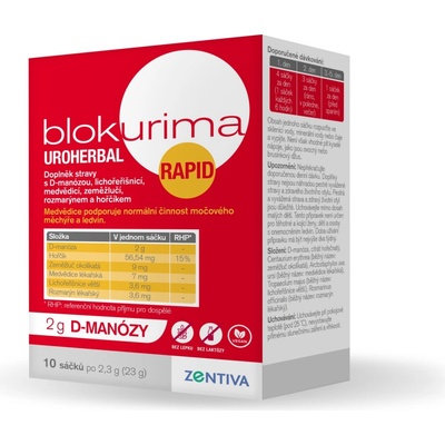 Blokurima Uroherbal Rapid 2g D-manózy sáč. 10 x 2,3g