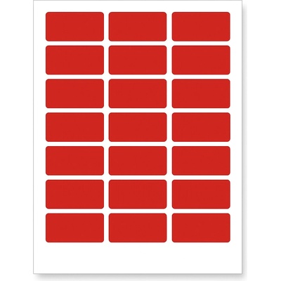 CDRmarket ETR0ECO0437A420RED samolepiace etikety 63,5 x 29,6 mm, 27 etiket, A4, 20 listů, červené