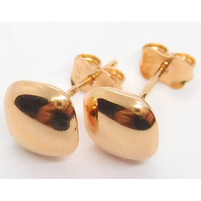 Klenoty Budín dámské peckové náušnice z růžového zlata H224