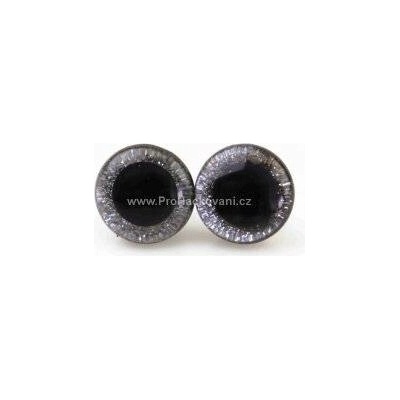 Pro Háčkování Oči bezpečnostní třpytivé stříbrné, 14 mm