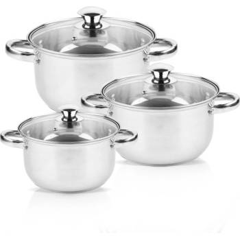 Rosberg Комплект тенджери Rosberg R51210O6, 6 части, неръждаема стомана, капак, инокс (R51210O6)