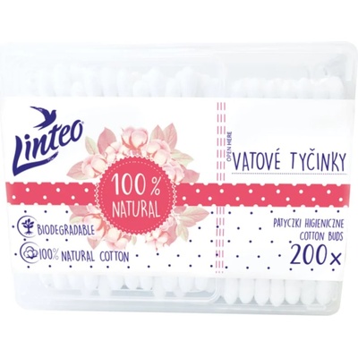Linteo Natural клечки за уши контейнер 200 бр