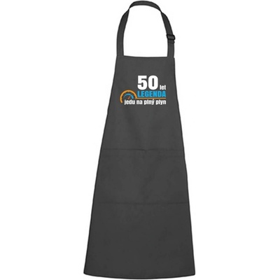 Dobrý Triko Zástěra s potiskem Jedu na plný plyn Černá