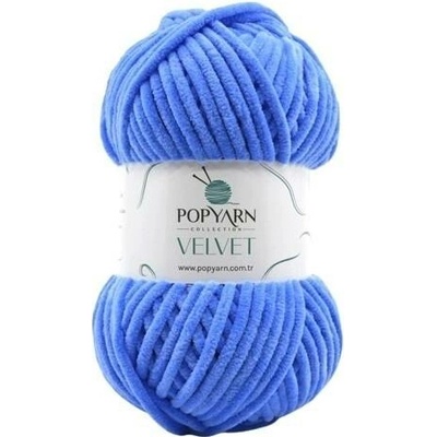 POPYARN Pletací příze Velvet B028 - modrá