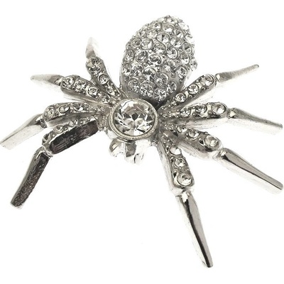 Brož pavouk velký se Swarovski křišťály rhodium