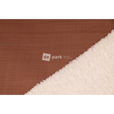 de-park Softshell s beránkem - žíhaný - oříšková