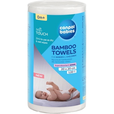 Canpol babies Bamboo Towels еднократни кърпи 0m+ 20x20 cm 120 бр