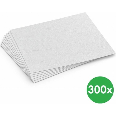 Kartón na krúžkovú väzbu, biela imitácia kože, balenie 300 ks